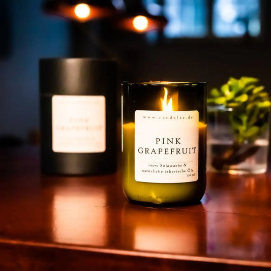 CANDELAE PINK GRAPEFRUIT handgefertigte Duftkerze mit natürlichen Zutaten 250 ml