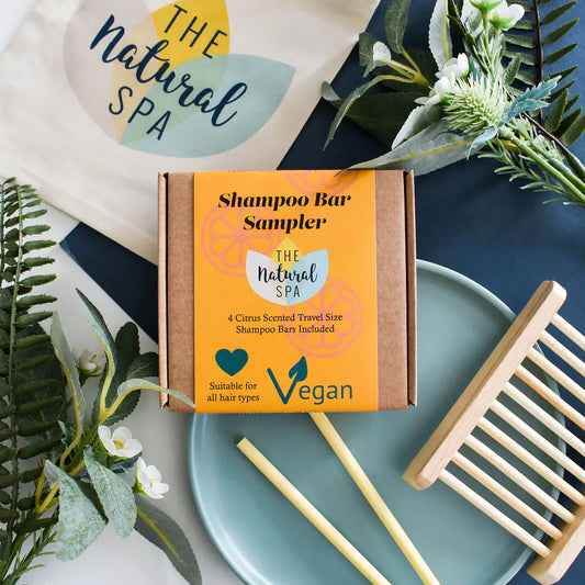 THE NATURAL SPA Zitrus Shampoo Set mit 4 Mini Shampoos 60 g