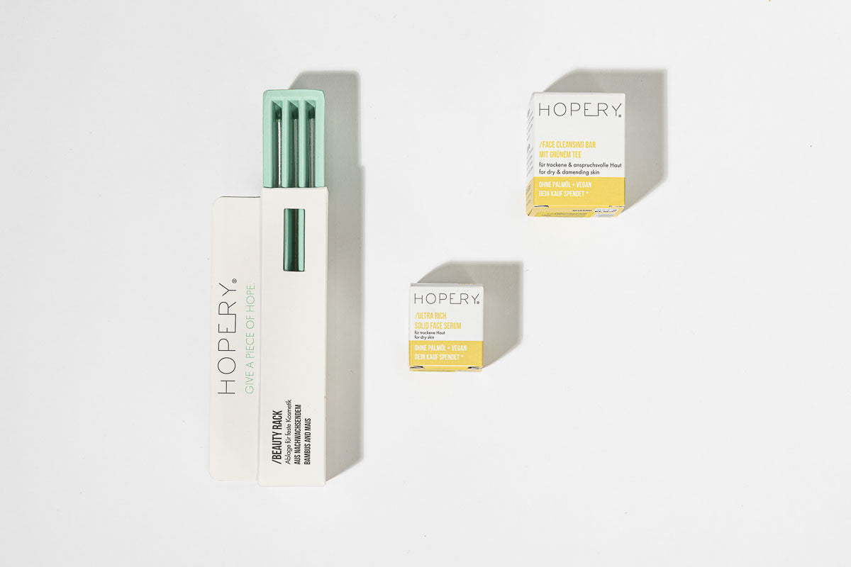 HOPERY Zero Waste Starter Kit für trockene Haut Nachhaltige Gesichtspflege Set