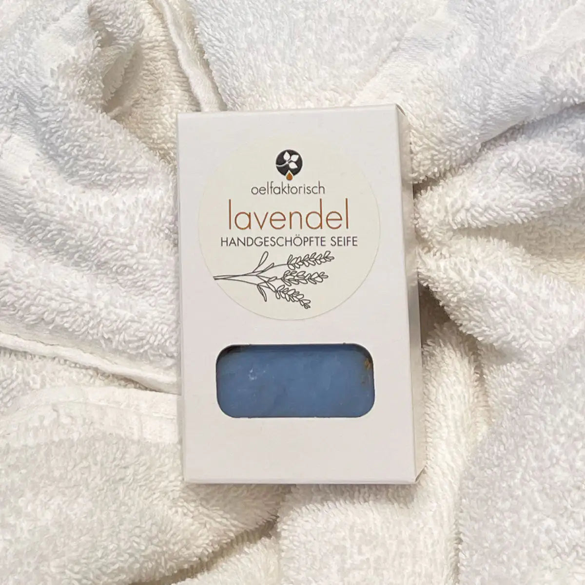 OELFAKTORISCH Dusch- und Pflegeseife mit Lavendel und echten Lavendelblüten 100 g