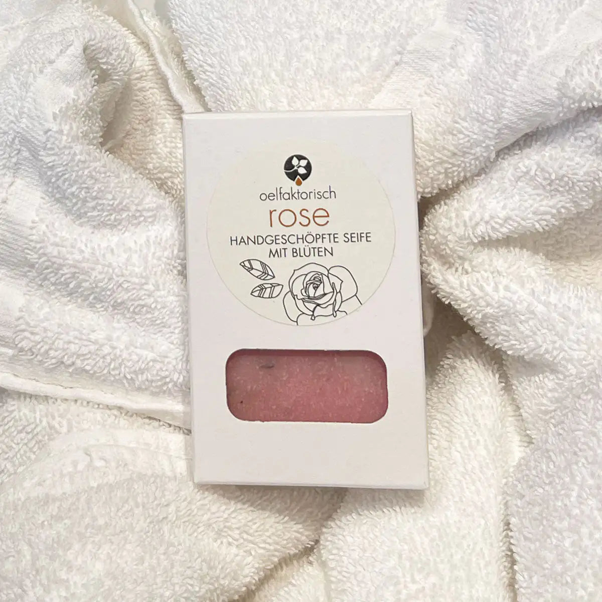 OELFAKTORISCH Dusch- und Pflegeseife mit Rosenöl und echten Rosenblüten 100 g