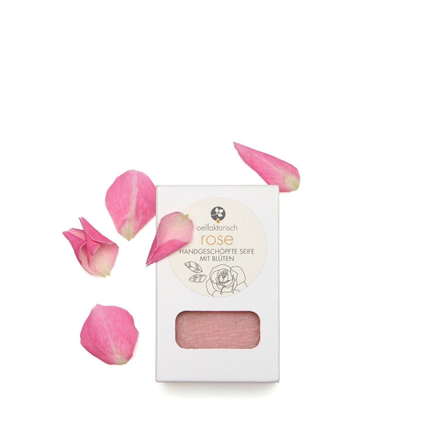 OELFAKTORISCH Dusch- und Pflegeseife mit Rosenöl und echten Rosenblüten 100 g