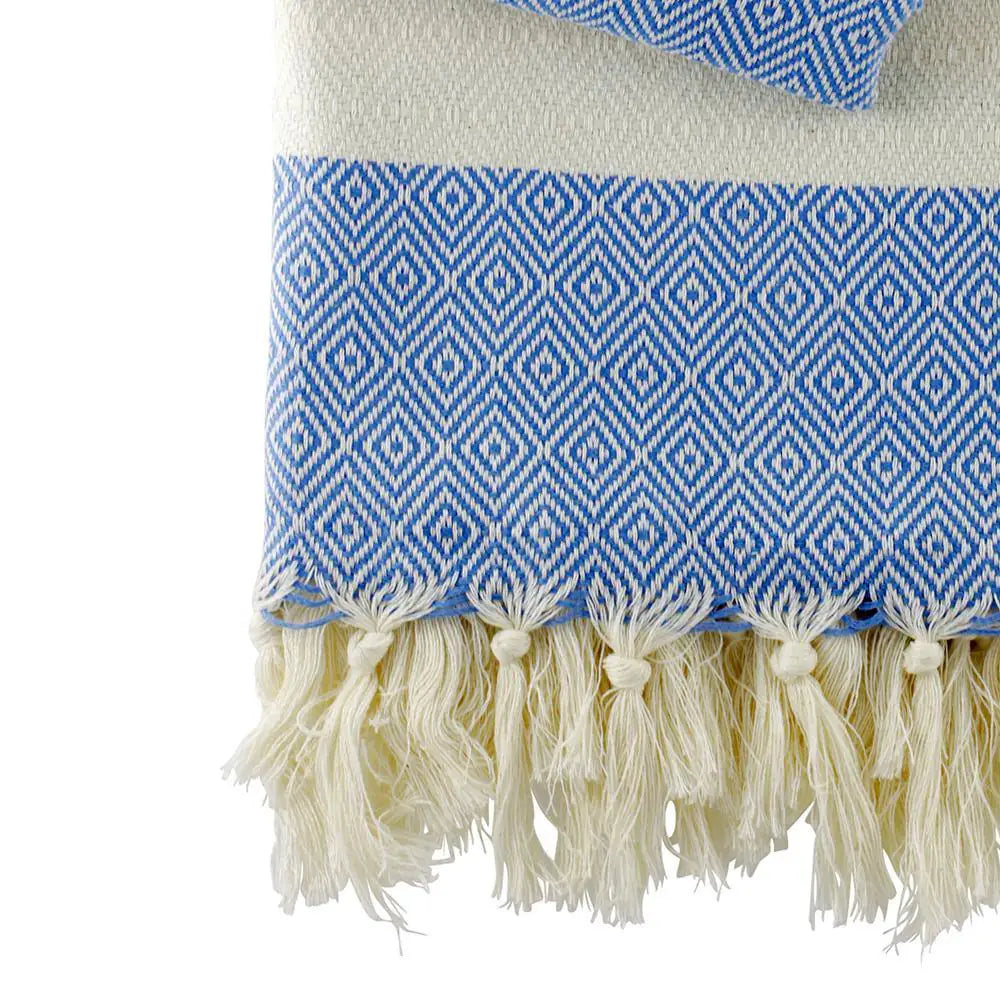 HAMAMISTA Hamamtuch CHARLOTTE Jeansblau handgewebtes Pestemal für Sauna & Strand 100% Baumwolle 100 x 170 cm