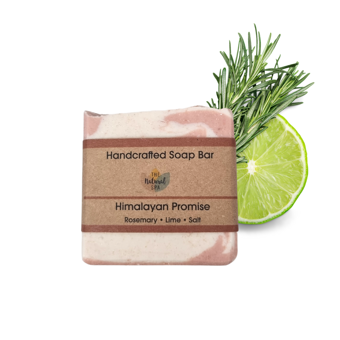 THE NATURAL SPA Rosmarin Limette & Himalaya Rosa Salz Naturseife Handgefertigte Seife 1 Stück