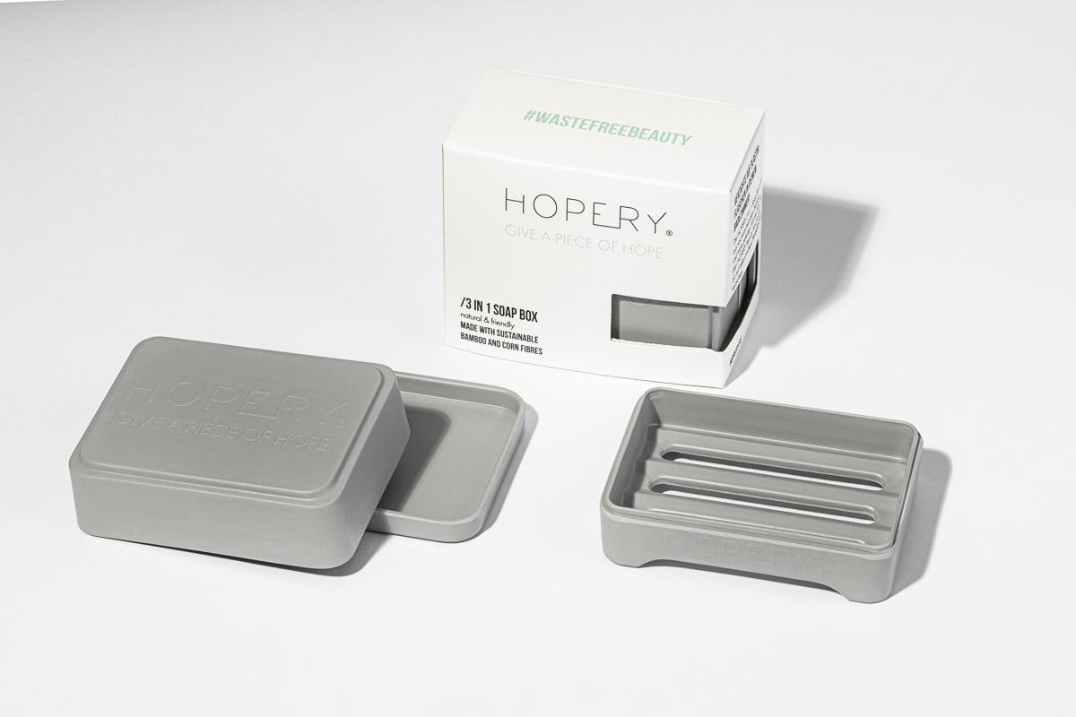 HOPERY 3-in-1 Seifendose aus Bambus und Mais nachhaltig 1 Stück
