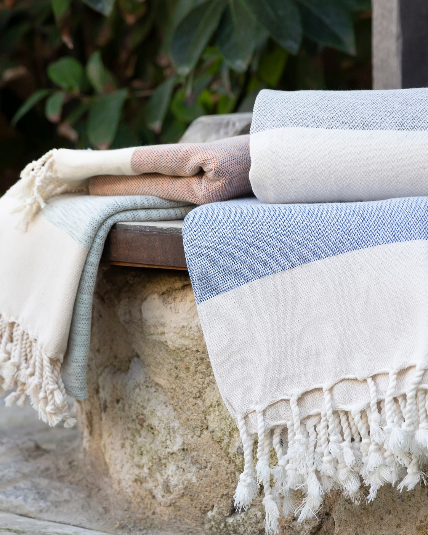 MANOLIA Beach Towel, Turkish Bath Hammam Towel, Spa & Sauna Towel - Dark Blue-4