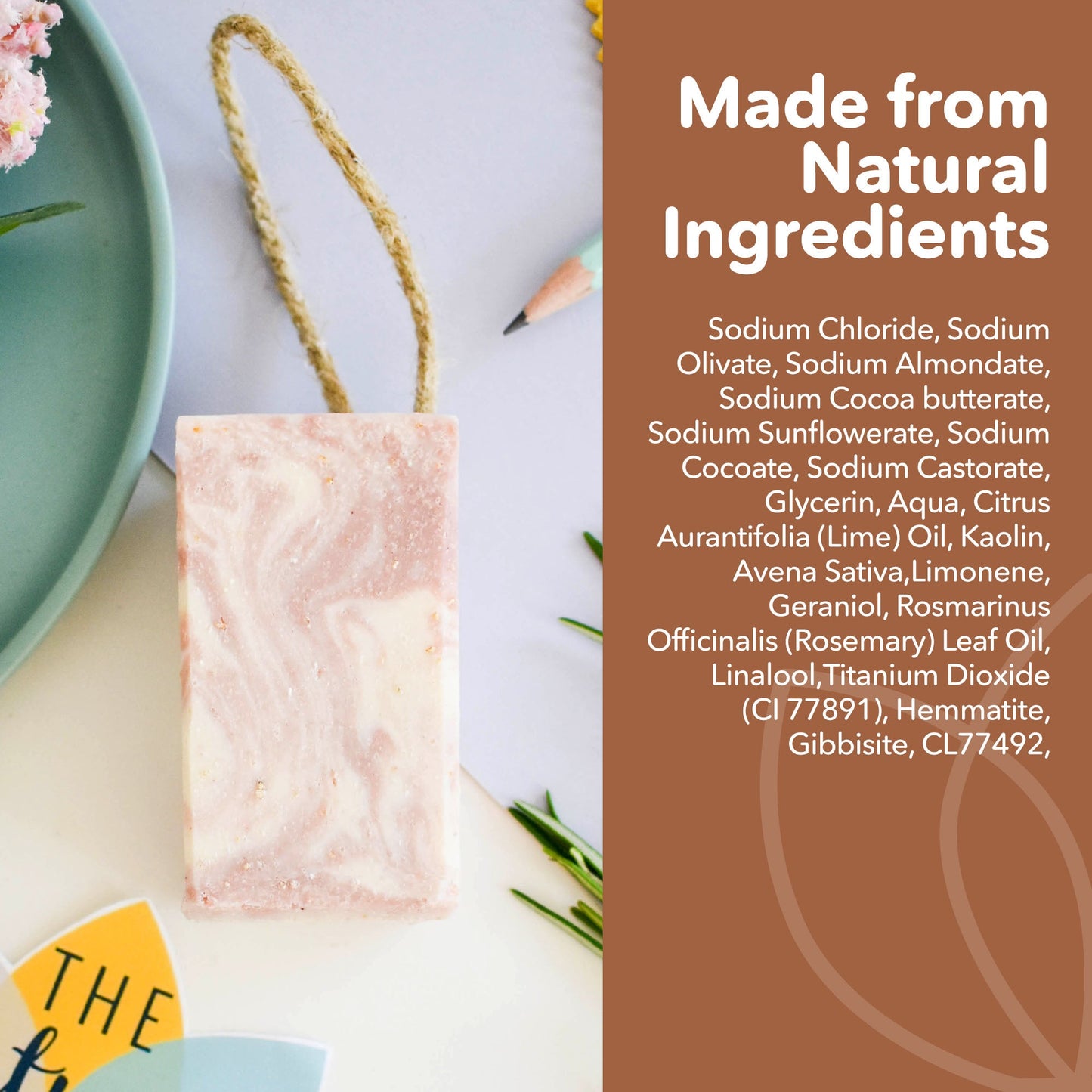Himalayan Promise Soap Bar | Rosemary Lime & Himalayan Pink Salt Natural Handcrafted Soap | Vegan, Plastic-Free Skincare | 2 Styles Available-4