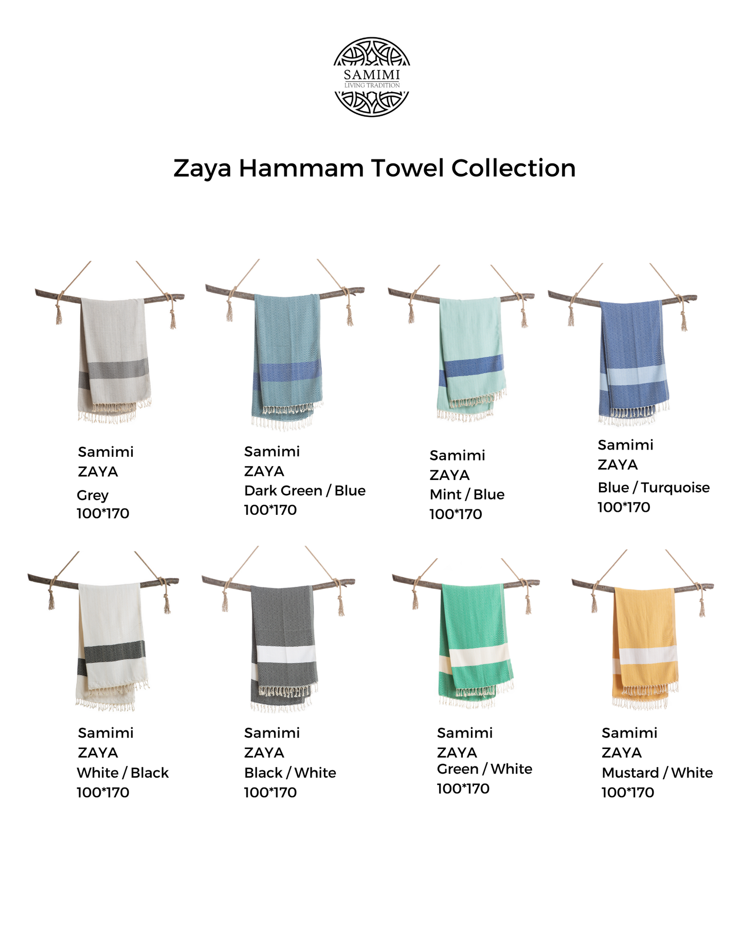 ZAYA Hammam Towel, Beach Towel, Pestemal - White / Black-4