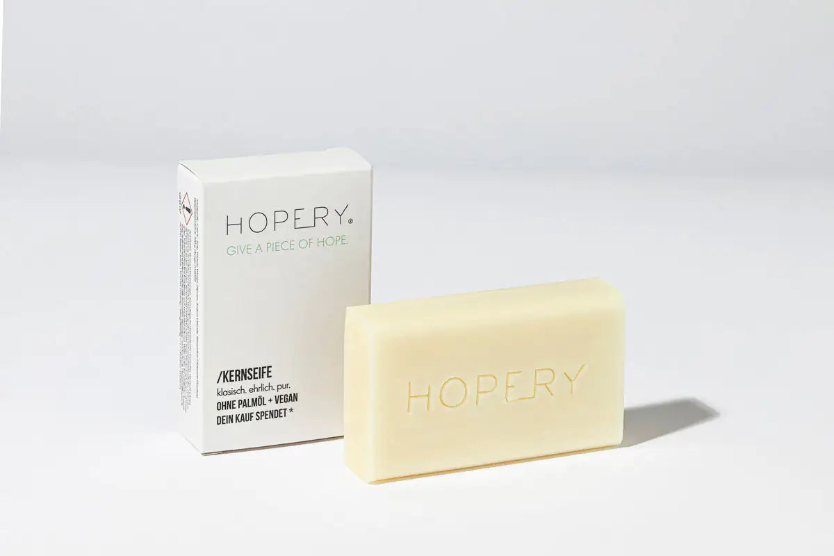 HOPERY Vegane Kernseife aus Olivenöl ohne Palmöl 100 g