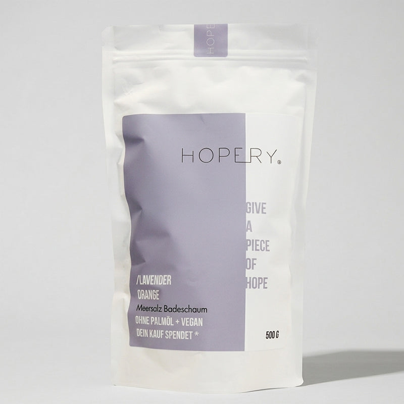 HOPERY Lavendel Orange Meersalz Badeschaum 70 g oder 500 g