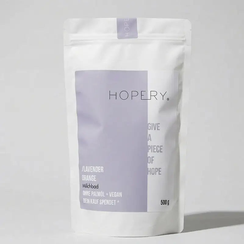 HOPERY Lavender Orange Milchbad für zarte und pflegende Badeerlebnisse 500 g