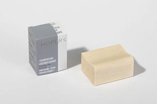 HOPERY Lavendel-Orangen Shampoo Bar für trockenes Haar 80 g