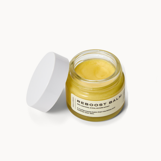 LOELLE ORGANICS Reboost Balm 15ml Gesichtscreme mit Acmella - natürliches Boxtox - offener Tigel