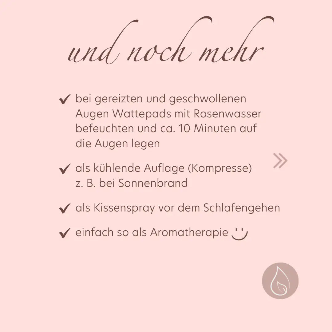 ROSAS NATURKOSMETIK Rosenwasser Naturreines Hydrolat für Haut und Haar 100 ml