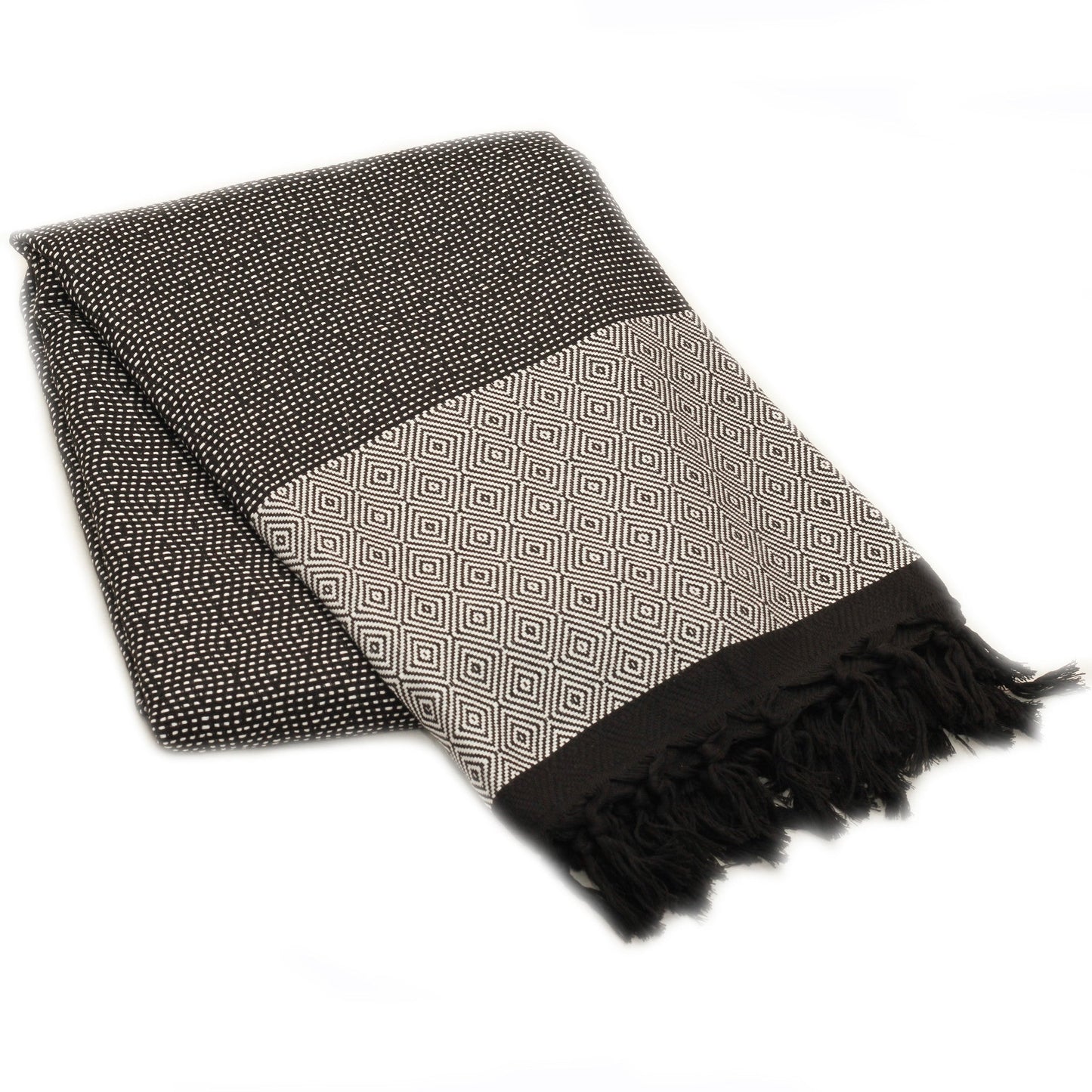 MADEATHAND | TAGESDECKE "TUVAL" | SCHWARZ-WEISS | 200x240cm-3
