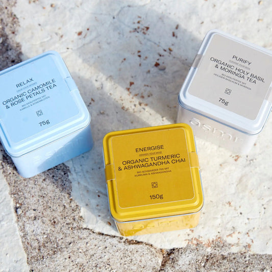 ASMI AYURVEDA Tee Geschenkset Bio Tee Set 3x Dosen