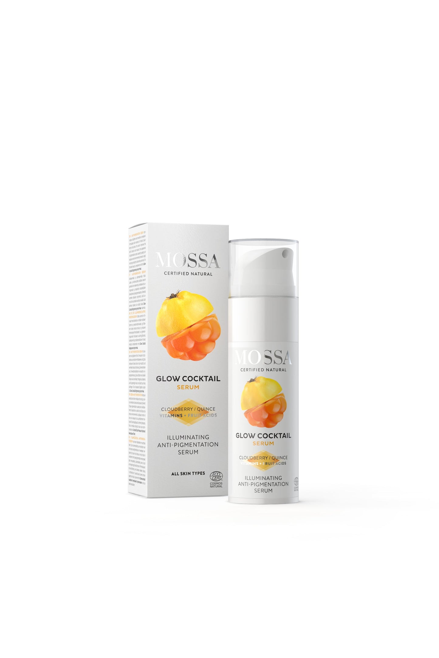 MOSSA | GLOW COCKTAIL ANTI-PIGMENTIERUNGSSERUM | HELLT HAUT AUF & GLEICHT HAUTTON AUS | 30ml-0