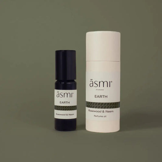 ASMI AYURVEDA Parfum Öl EARTH 10ml - Flasche und Verpackung