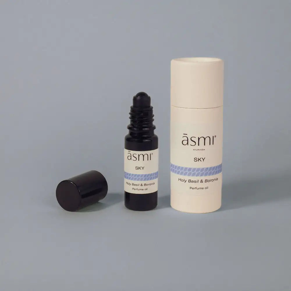 ASMI AYURVEDA Parfum Öl SKY 10ml - Flakon und Verpackung
