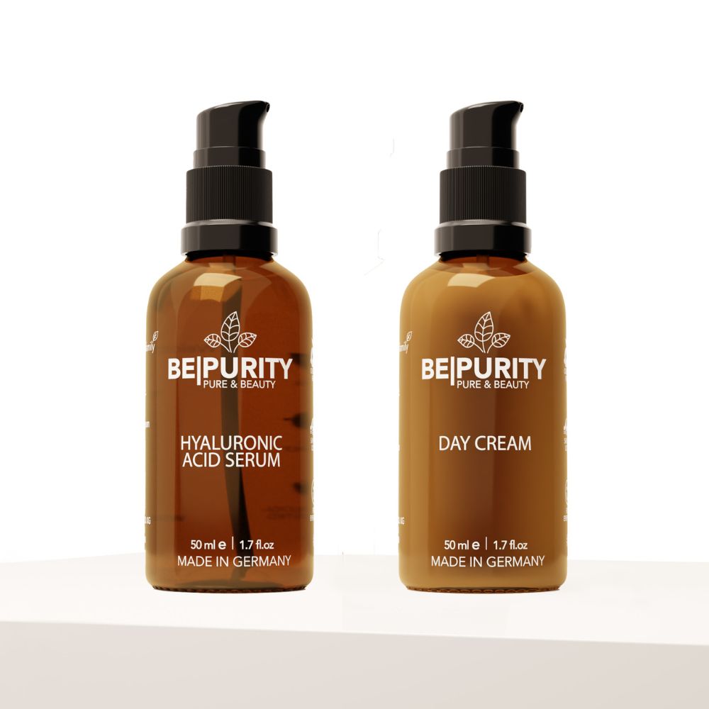 BEPURITY Start in den Tag Set - Hyaluron Serum und Tagescreme Spender 50ml