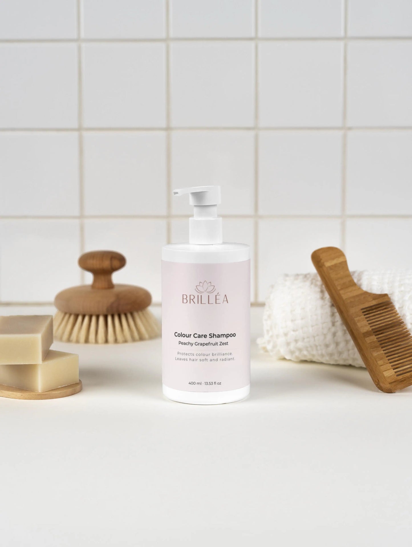 BRILLÉA Colour Care Shampoo Pfirsich-Grapefruit Farbpflege für gefärbtes Haar 400 ml