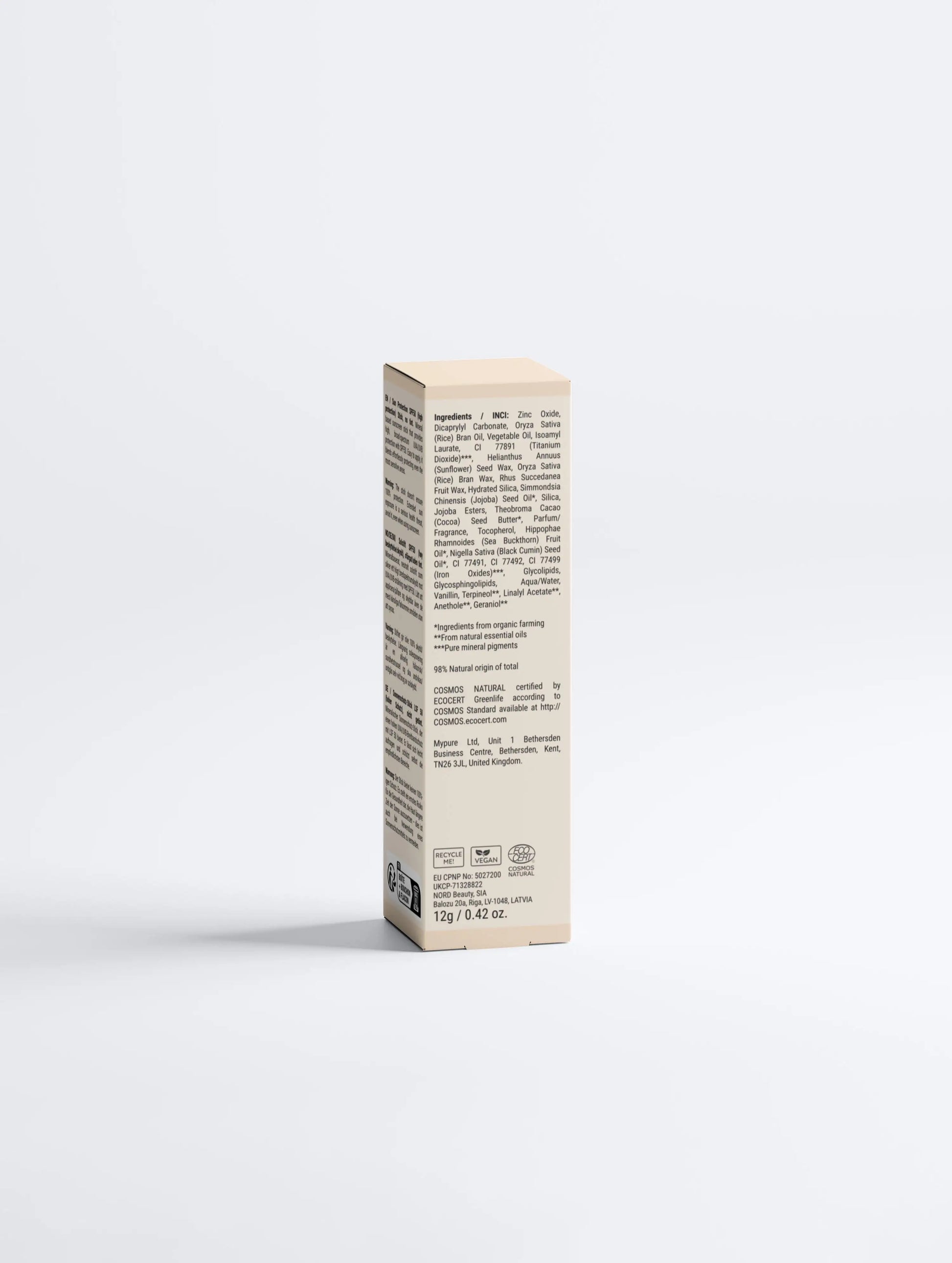 BRILLÉA Sonnenschutz Stick SPF50 mineralischer Sonnenschutz ohne Tönung 7 g