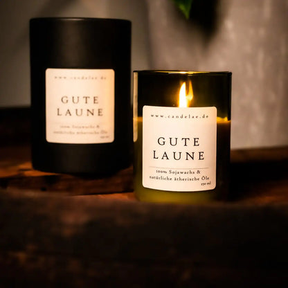 CANDELAE GUTE LAUNE Duftkerze aus Sojawachs Zitrusnoten für positive Energie 250 ml