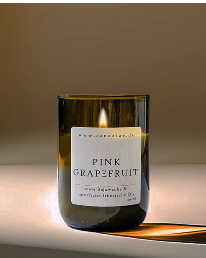 CANDELAE PINK GRAPEFRUIT handgefertigte Duftkerze mit natürlichen Zutaten 250 ml