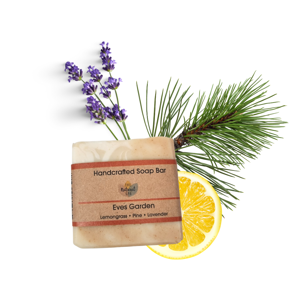 Eves Garden Cold Process Soap Bar | Lemongrass, Lavender & Pine Natural Handcrafted Soap | Vegan, Plastic-Free Skincare | 3 Styles Available-1