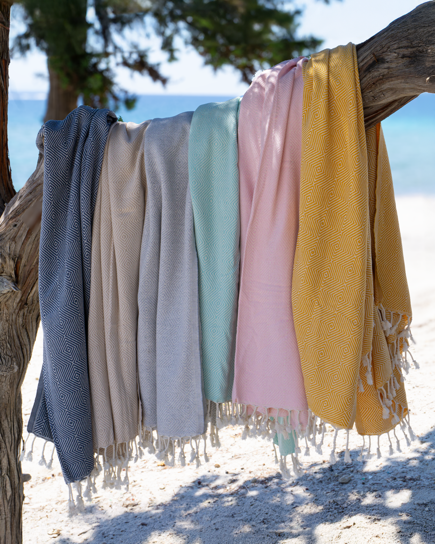 CRYSTAL Beach Towel, Turkish Hammam Towel, Spa & Sauna Towel - Beige-4
