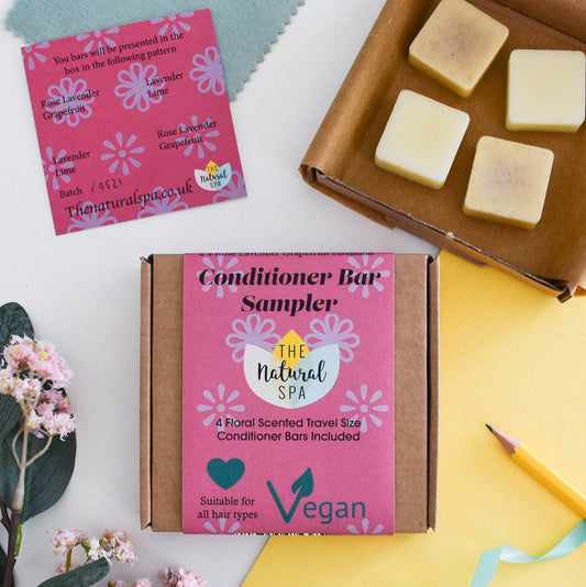 Floral Mini conditioner Sampler - gift set with 4 mini conditioner bars-0