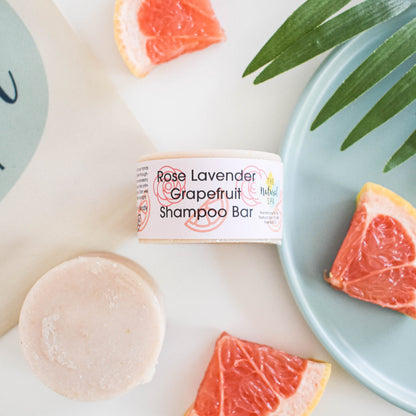 Rose, Lavender & Grapefruit Shampoo Bar | Natural Hair Wash for All Hair Types | Vegan, Plastic-Free Hair Care-0