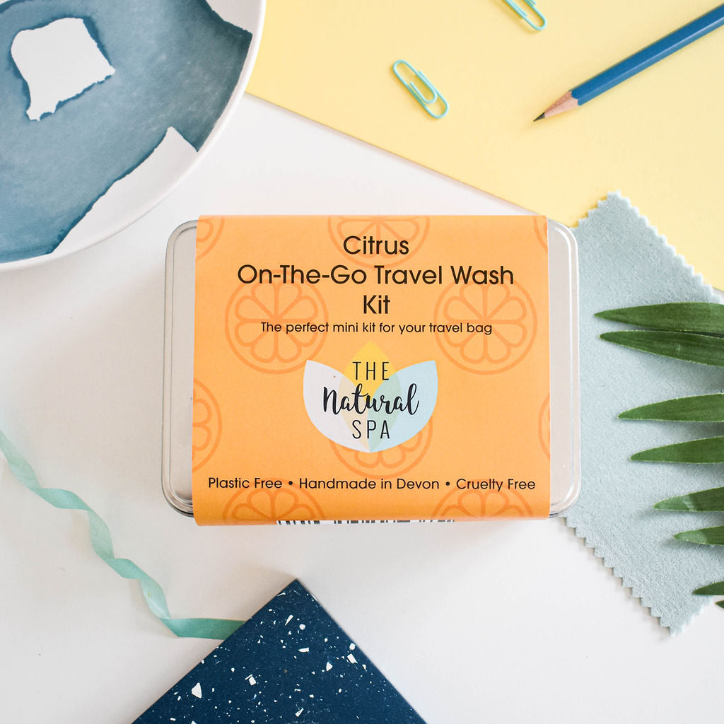 Citrus Mini Travel Wash Kit | Natural “On the Go” Shampoo, Conditioner & SoapSet | Vegan, Plastic-Free Hair Care | Perfect Travel Gift-0