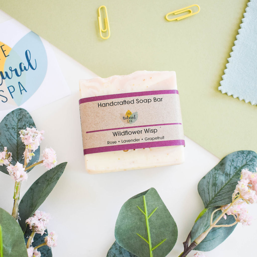Wildflower Wisp Cold Process Soap | Rose, Lavender & Grapefruit Natural Handcrafted Soap | Vegan, Plastic-Free Skincare | 3 Styles Available-2