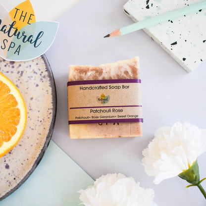 Patchouli Rose Soap Bar | Orange, Patchouli & Rose Natural Handcrafted Soap | Vegan, Plastic-Free Skincare | 3 Styles Available-0