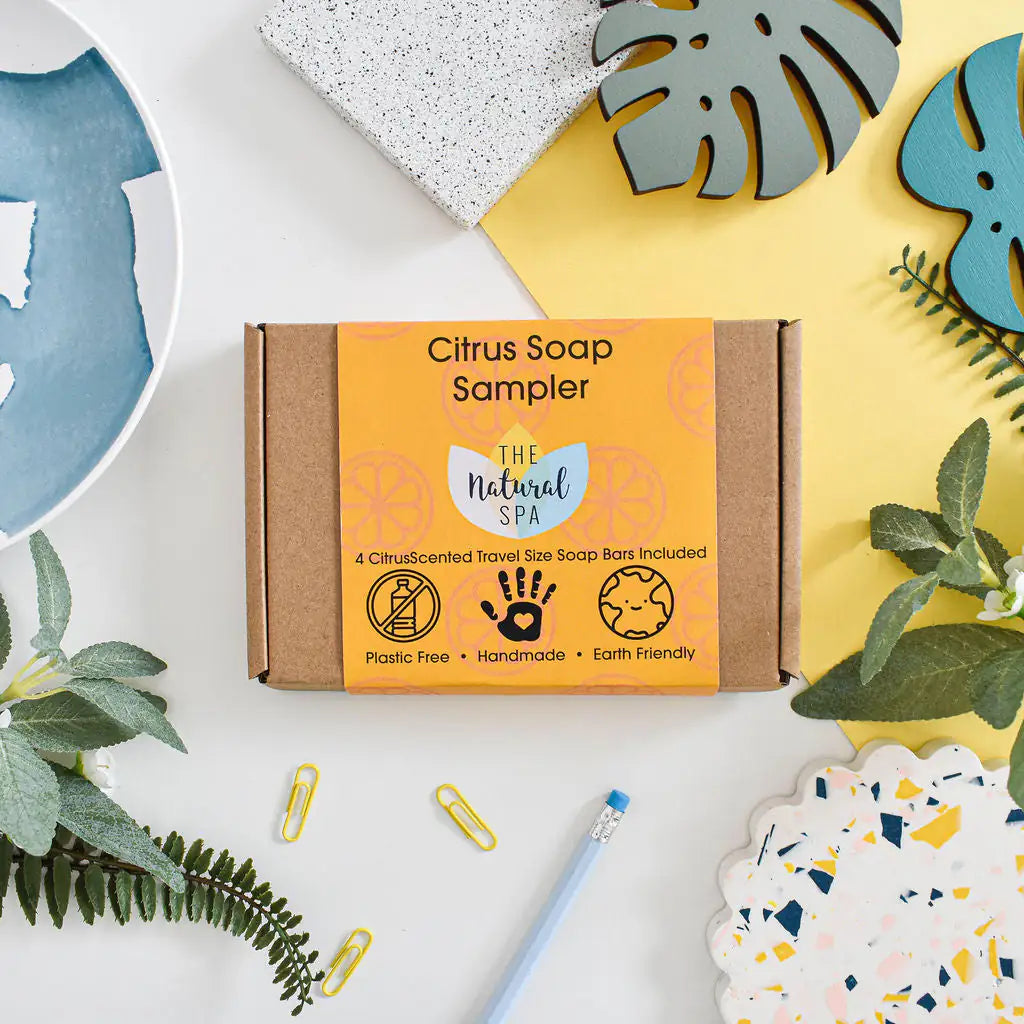 THE NATURAL SPA Citrus Handseifen Probierbox mit Mini Seifen 4x 15 g