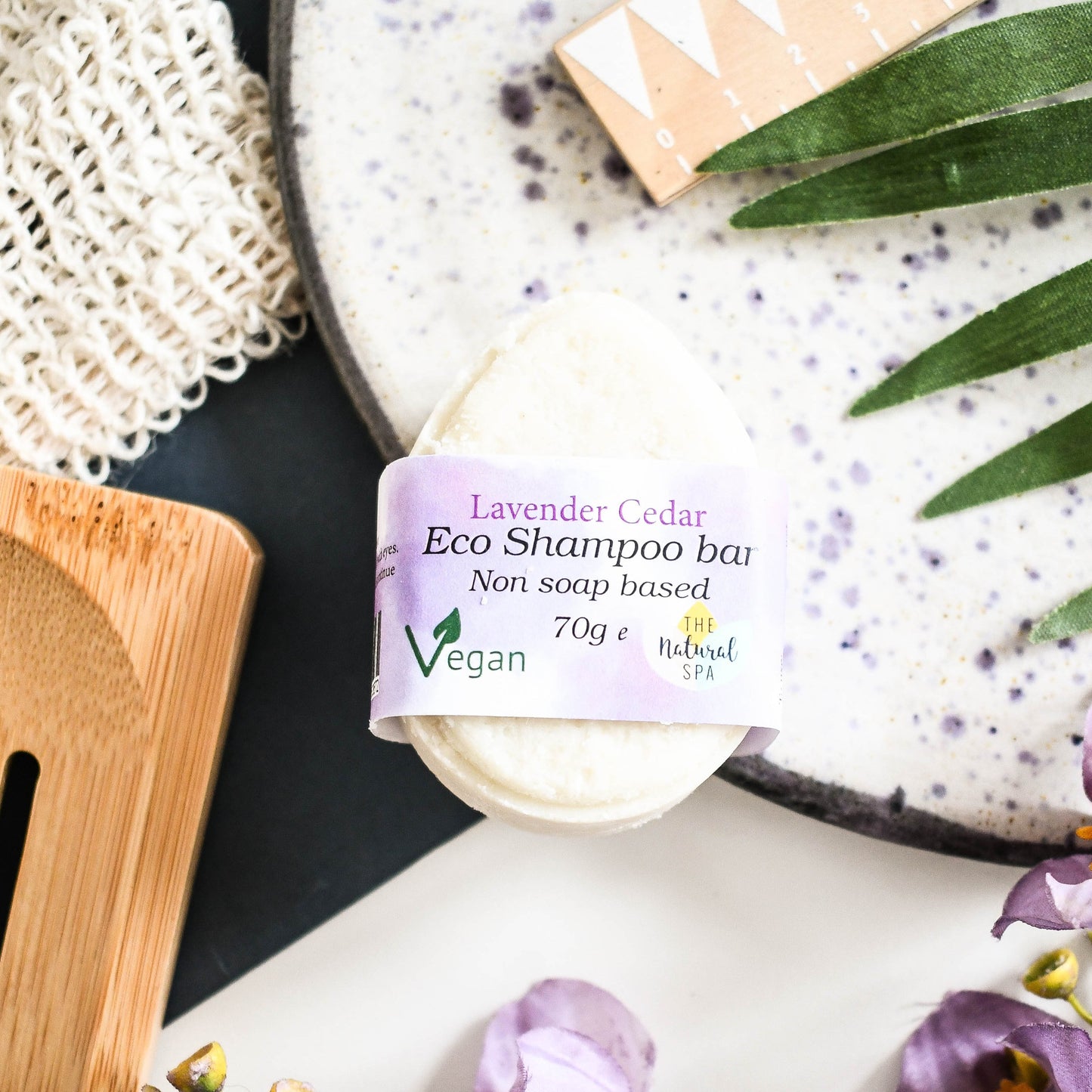 Lavender Cedar ECO Shampoo bar - Non Soap based hair wash-0