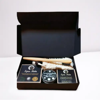 EARTH SENSE ORGANICS Geschenkset mit Seifen & Zahnpflegeprodukte - offene Kartonage