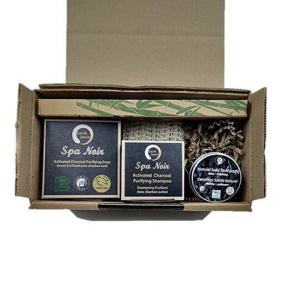 EARTH SENSE ORGANICS Geschenkset mit Seifen & Zahnpflegeprodukte - Versandverpackung