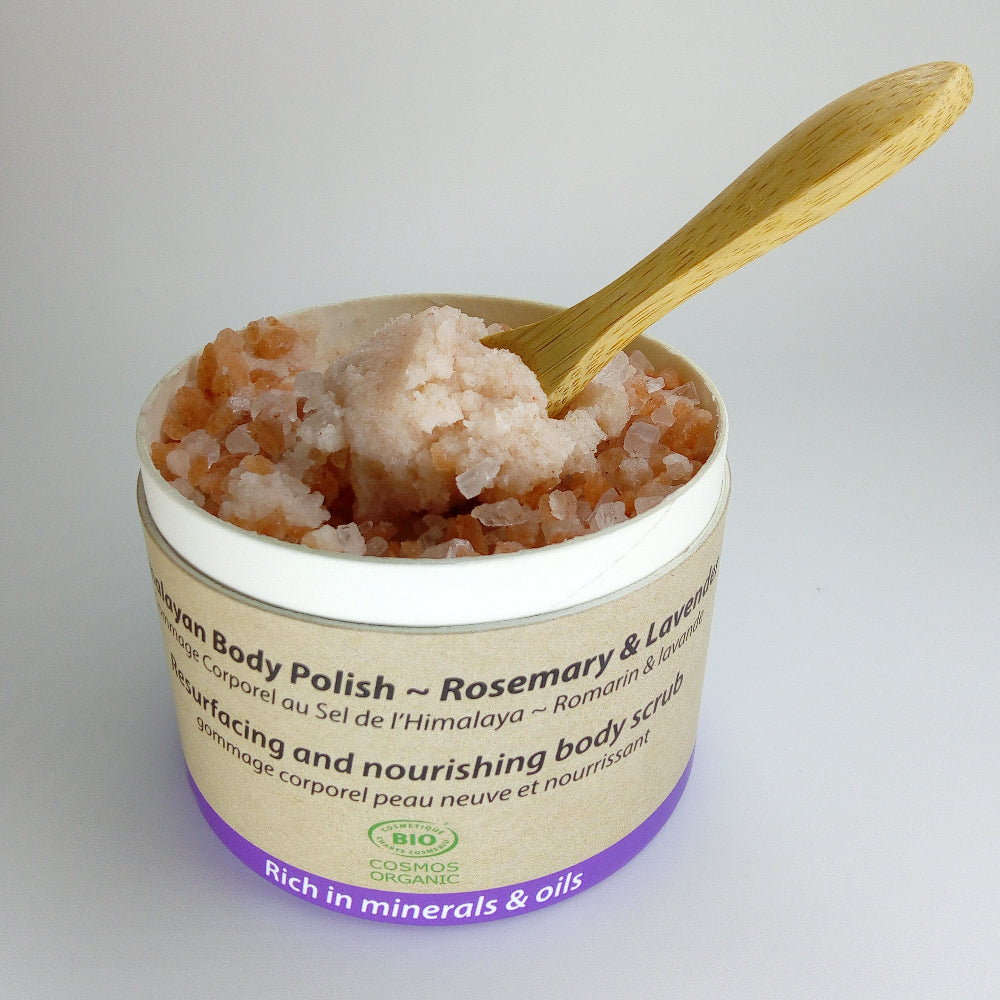 EARTH SENSE ORGANICS Wellness Geschenkset mit Peeling, Seifen & Seifensäckchen - Peeling Lavendel & Rosmarin Inhalt