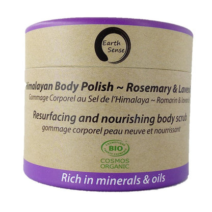 EARTH SENSE ORGANICS Wellness Geschenkset mit Peeling, Seifen & Seifensäckchen - Peeling Lavendel-Rosmarin