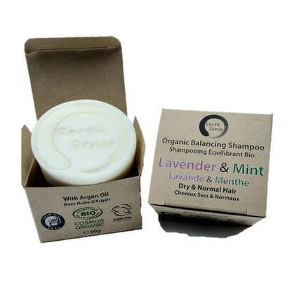 EARTH SENSE ORGANICS Wellness Geschenkset mit Peeling, Seifen & Seifensäckchen - Seife Lavendel-Mint