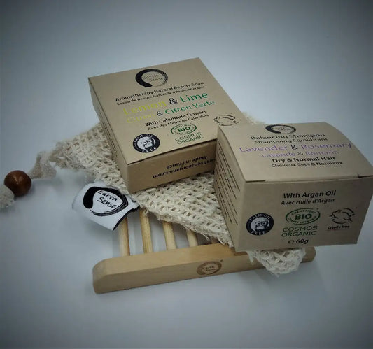 EARTH SENSE ORGANICS Geschenkset Duo Shampoo, Seife & Seifenablage