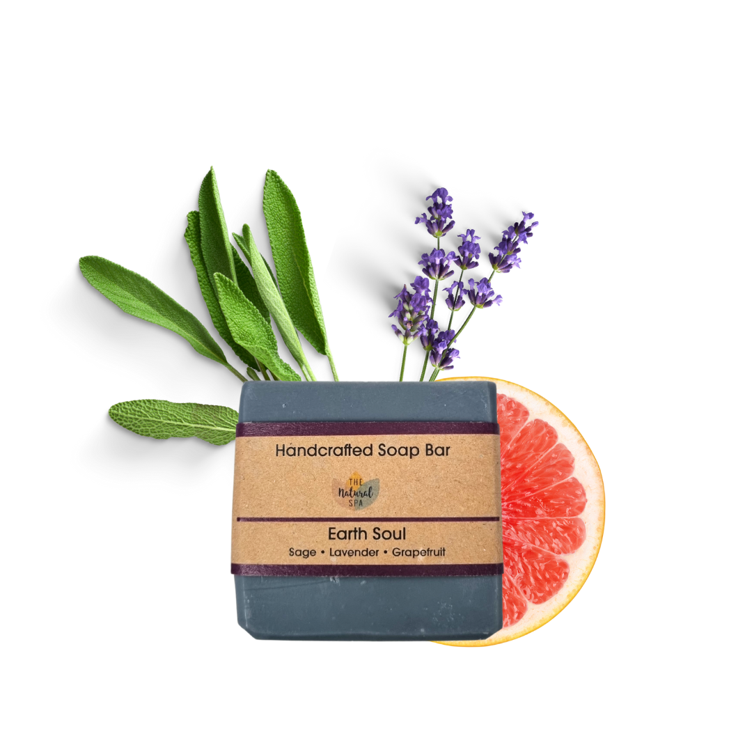 Earth Soul Soap Bar 100g - Clary Sage / Lavender / Grapefruit - 3 different styles-1