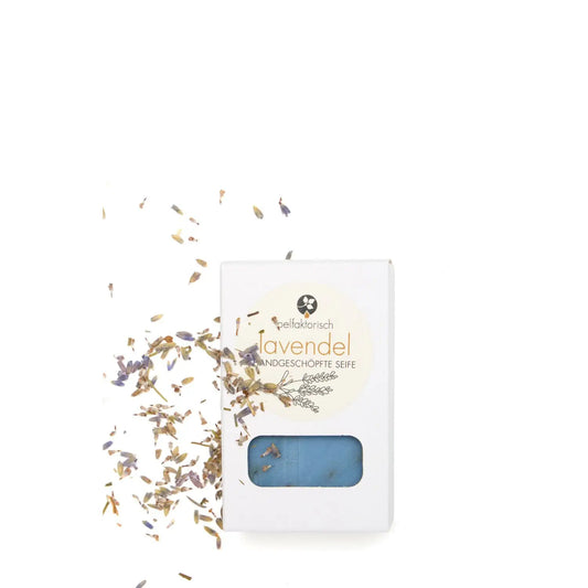 OELFAKTORISCH Dusch- und Pflegeseife mit Lavendel und echten Lavendelblüten 100 g