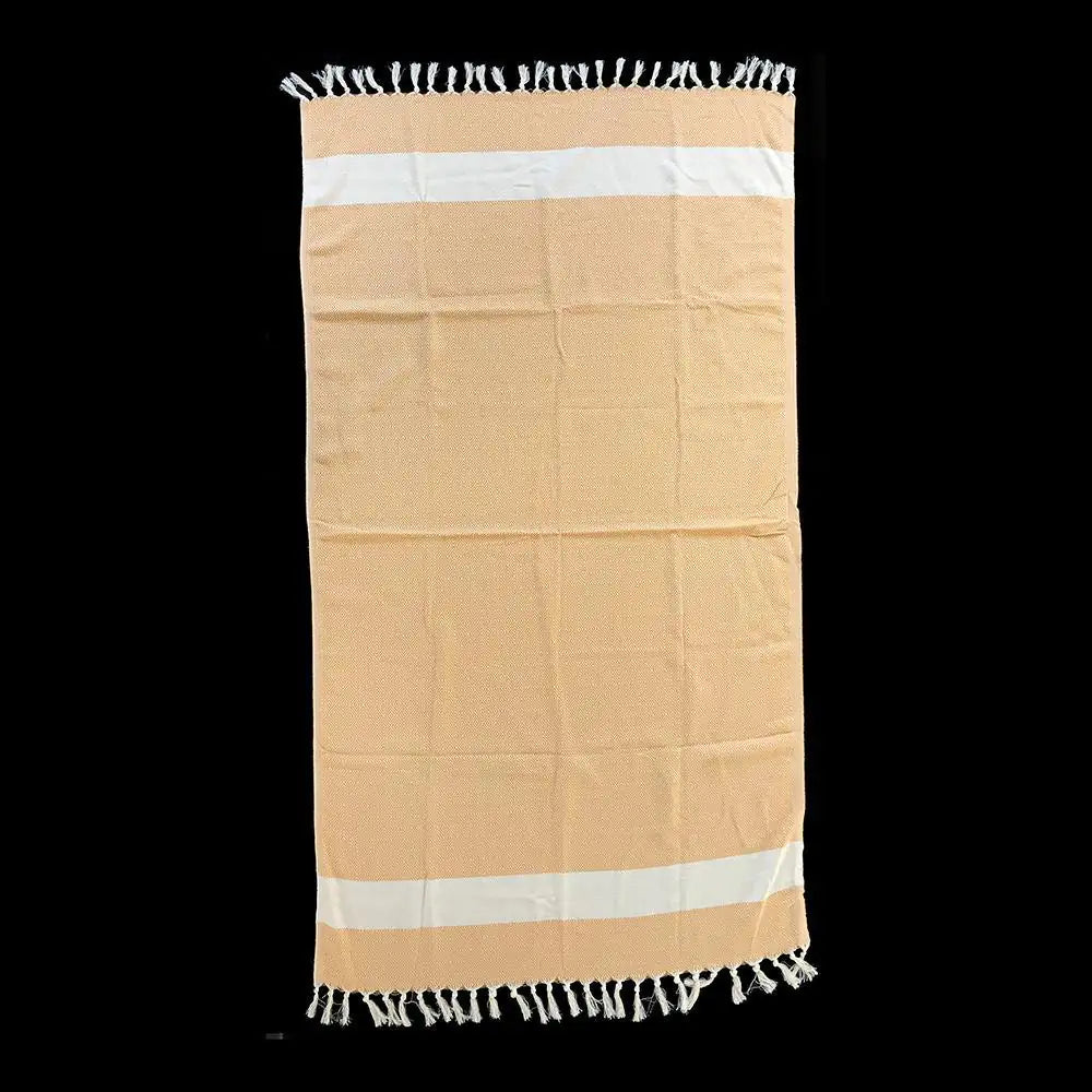 HAMAMISTA Hamamtuch CHARLOTTE gelb handgewebtes Pestemal für Sauna & Strand 100% Baumwolle 100 x 170 cm