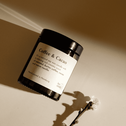 HEY CHALKY DUFTKERZE IM GLAS Coffee & Cacao 155g - Duftkerze mit Deckel