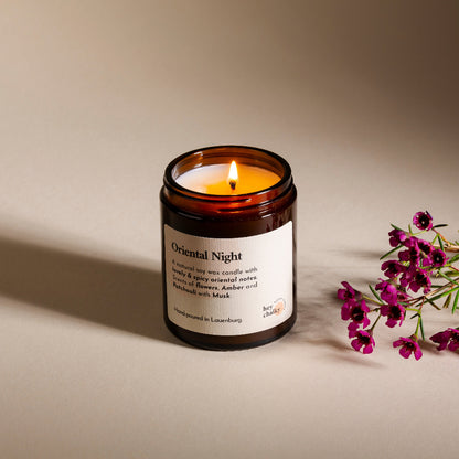 HEY CHALKY Duftkerze im Glas Oriental Night 155g - brennende Kerze