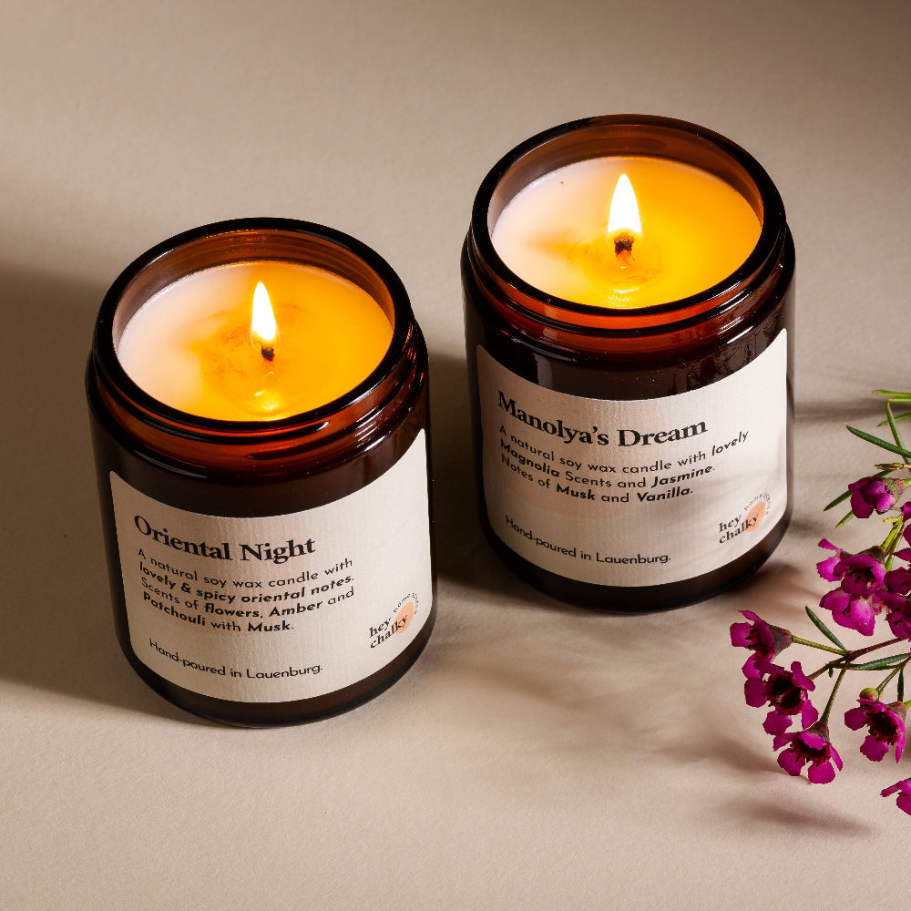 HEY CHALKY Duftkerze im Glas Sol e Mare 155g - moodbild 