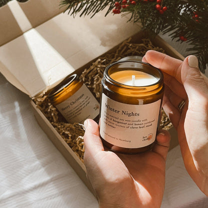 HEY CHALKY Duftkerze im Glas "WINTER NIGHTS" 155g - Kerze ohne Deckel